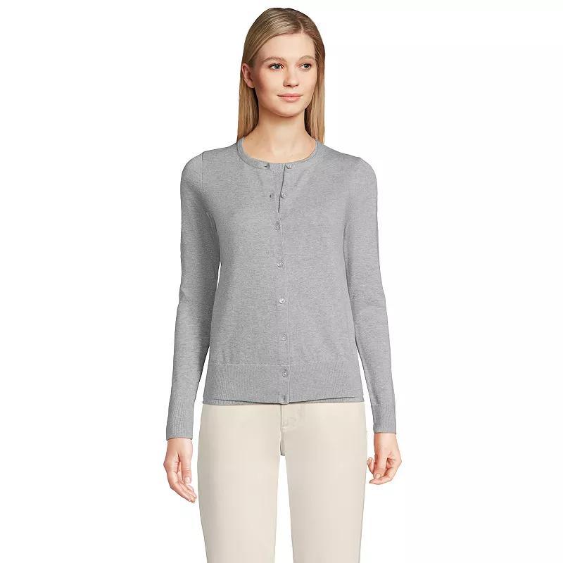 Petite Lands End Fine Gauge Cotton Cardigan Sweater, Womens product image