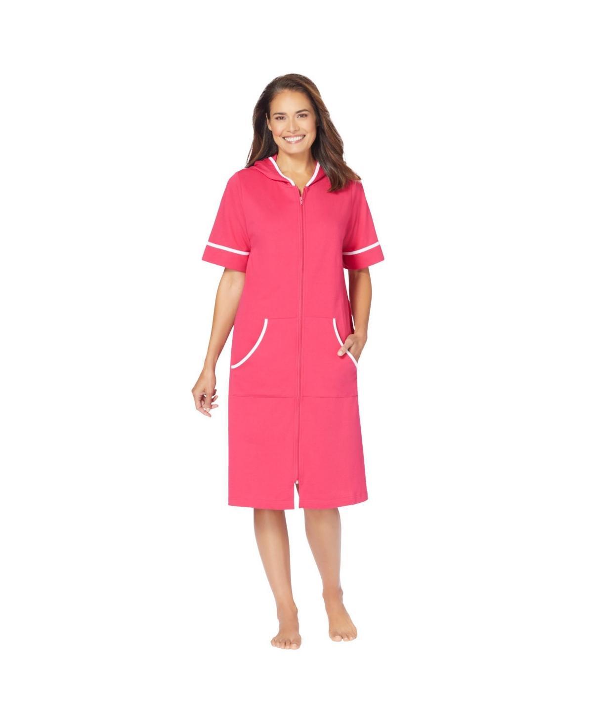 Dreams & Co. Womens Short French Terry Robe Product Image