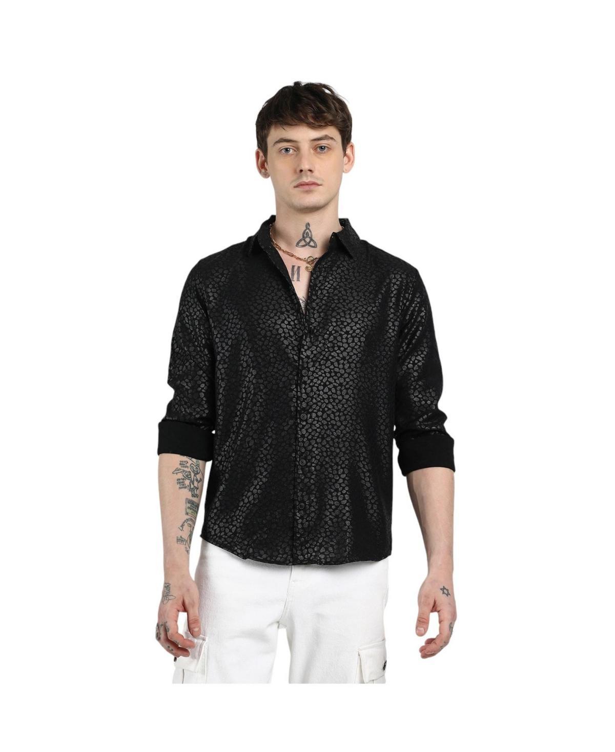 Campus Sutra Mens Onyx Black Pavement Shirt Product Image