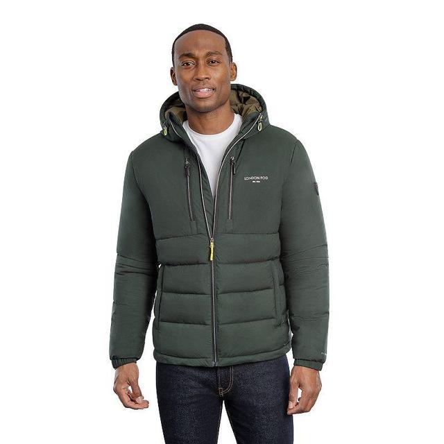 Mens London Fog Flex Stretch Hooded Puffer Coat Product Image