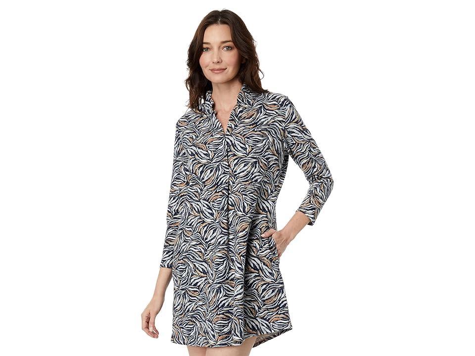 NIC+ZOE Petite Forest Fern Dress (Grey Multi) Women's Clothing Product Image