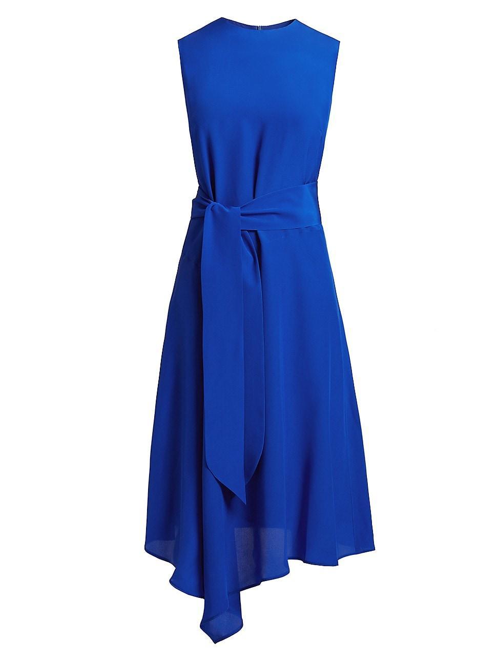 Womens Cecilia Asymmetric Silk Midi-Dress Product Image