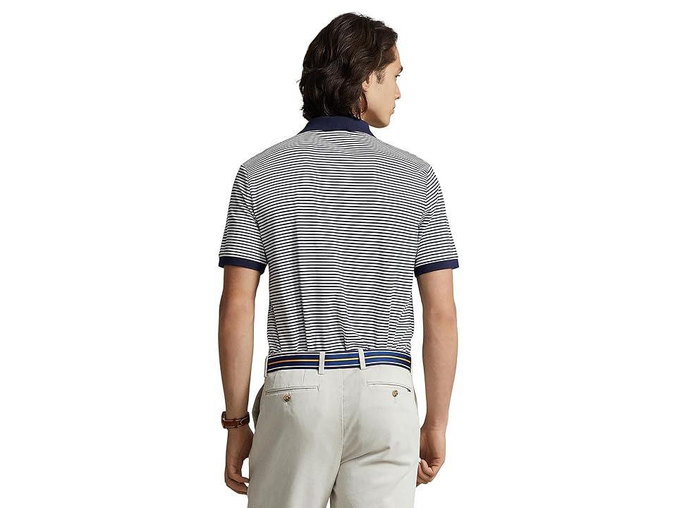 Polo Ralph Lauren Custom Slim Fit Striped Soft Cotton Polo Shirt (Refined /White) Men's Short Sleeve Knit Product Image