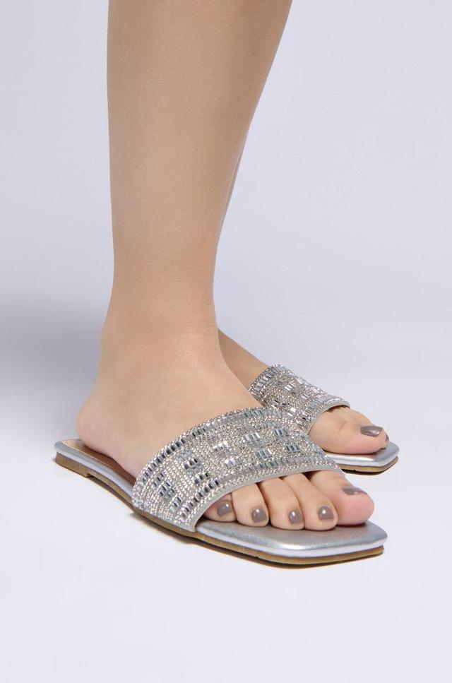 AZALEA WANG STAZIE SILVER EMBELLISHED SANDAL Product Image