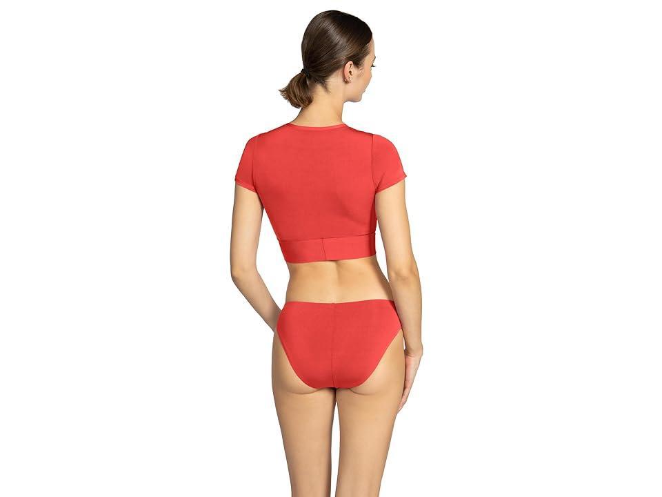 Womens Ava Mid-Rise Bikini Bottom Product Image