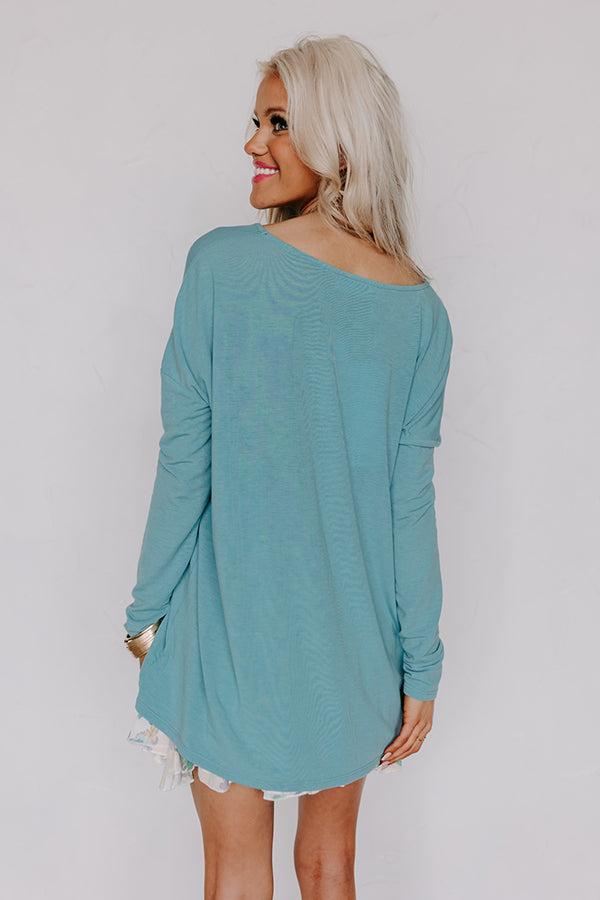 Closer To Home Shift Top in Light Turquoise Product Image