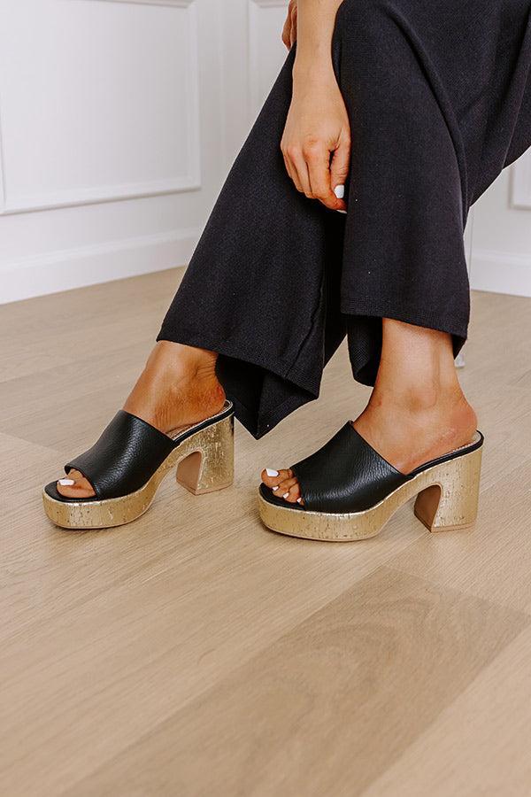 The Aaliyah Faux Leather Heel in Black Product Image