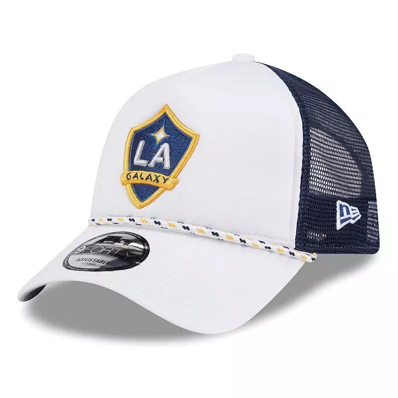 Mens New Era /Navy LA Galaxy Court Sport Foam A-Frame 9FORTY Adjustable Trucker Hat Product Image