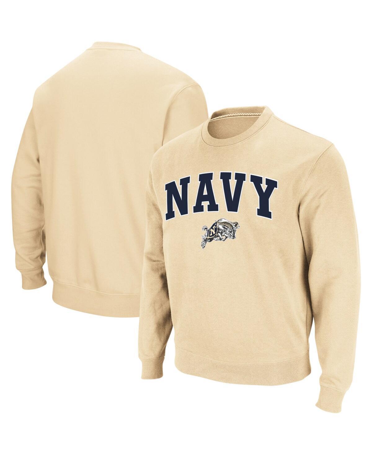 Colosseum Mens Navy Midshipmen Arch and Logo Crew Neck Sweatshirt Product Image