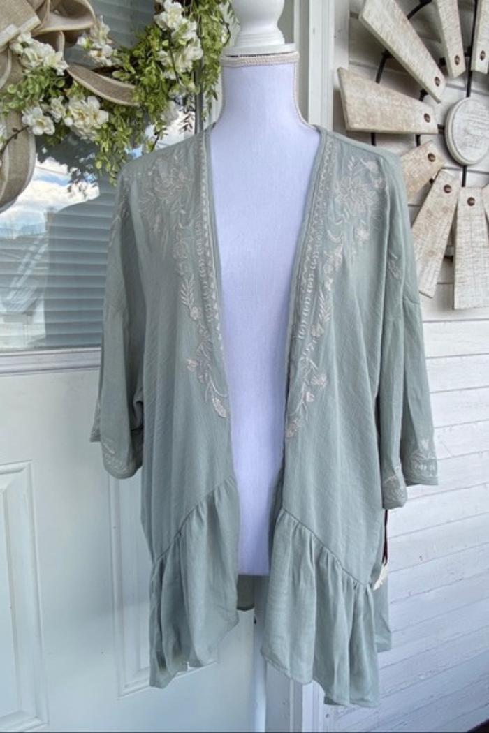 Open Embroidered Cardigan Product Image