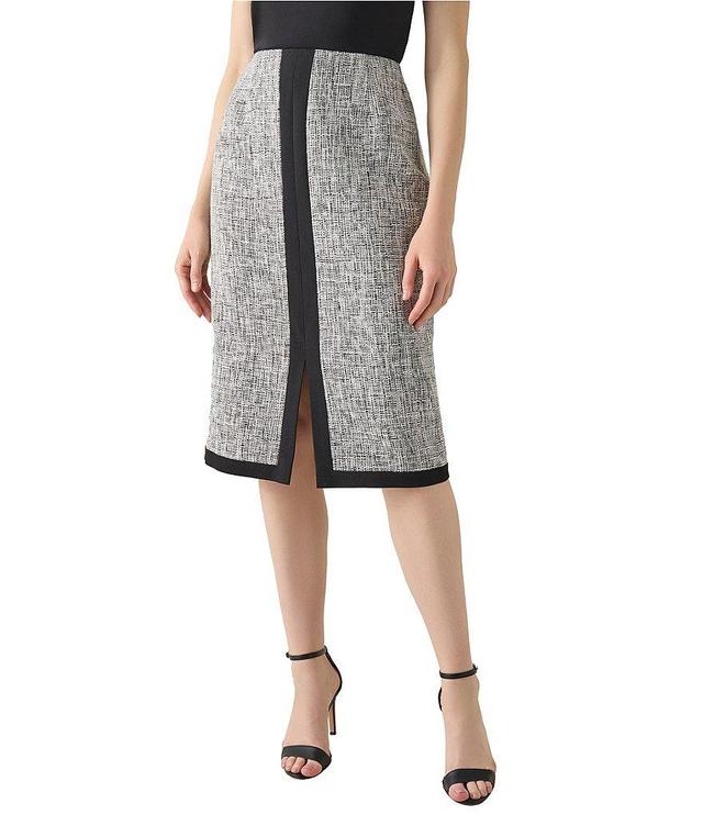 Kasper Center Front Color Block Slit Skimmer Skirt Product Image