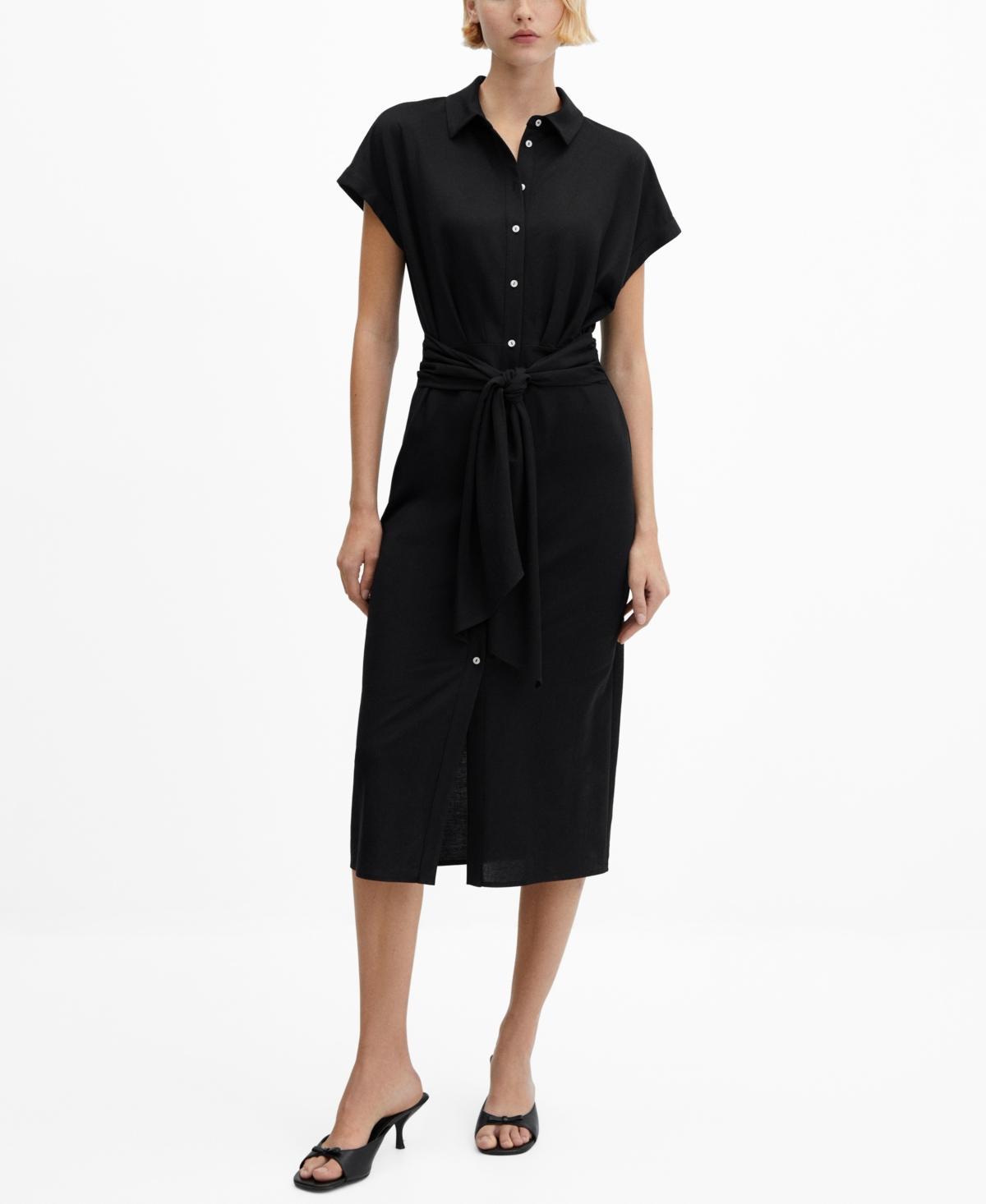 Mango Womens Bow Shirt Dress Product Image