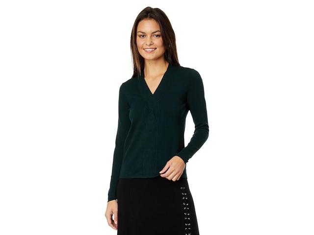 Elliott Lauren Marella Fitted Sweater w/ Twist Detail (Evergreen) Women's Clothing Product Image