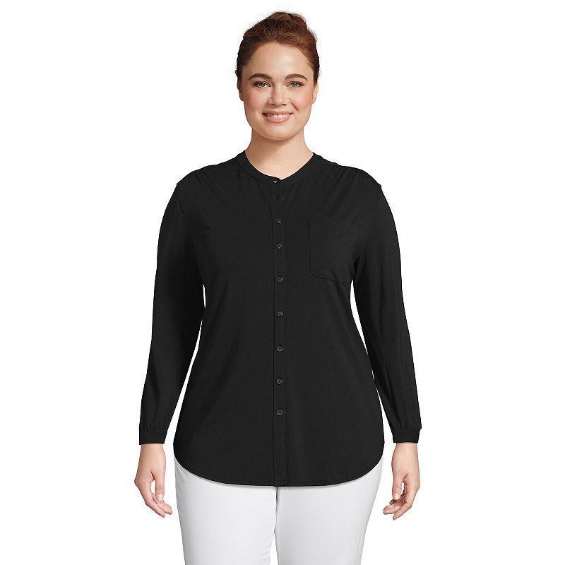 Lands End Plus Size Long Sleeve Jersey A-line Tunic Product Image