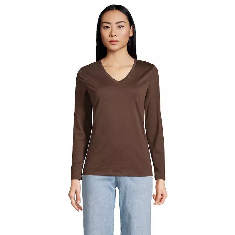 Womens Lands End Relaxed-Fit Supima Cotton V-Neck Tee Product Image