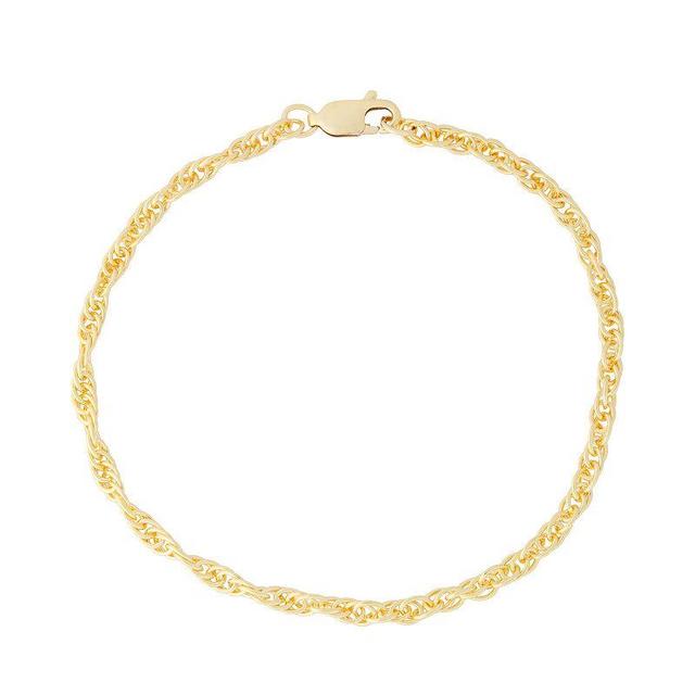 Jordan Blue 14k Gold Filled 2.8 mm Rope Chain Bracelet, Womens Product Image