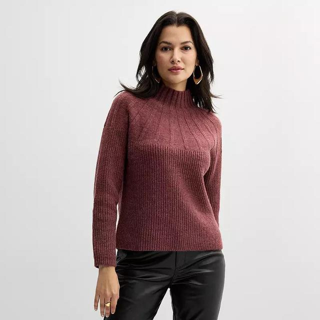 Womens Nine West Knitted Mockneck Sweater Maya Pink Product Image