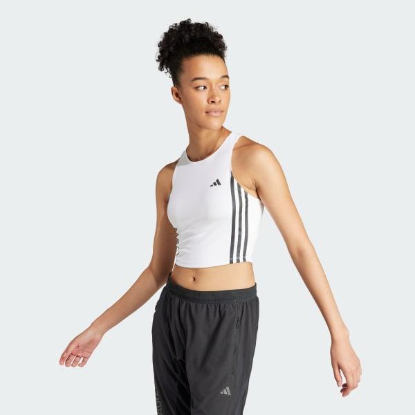 adidas Own the Run 3-Stripes Tank Top White XL Womens Product Image