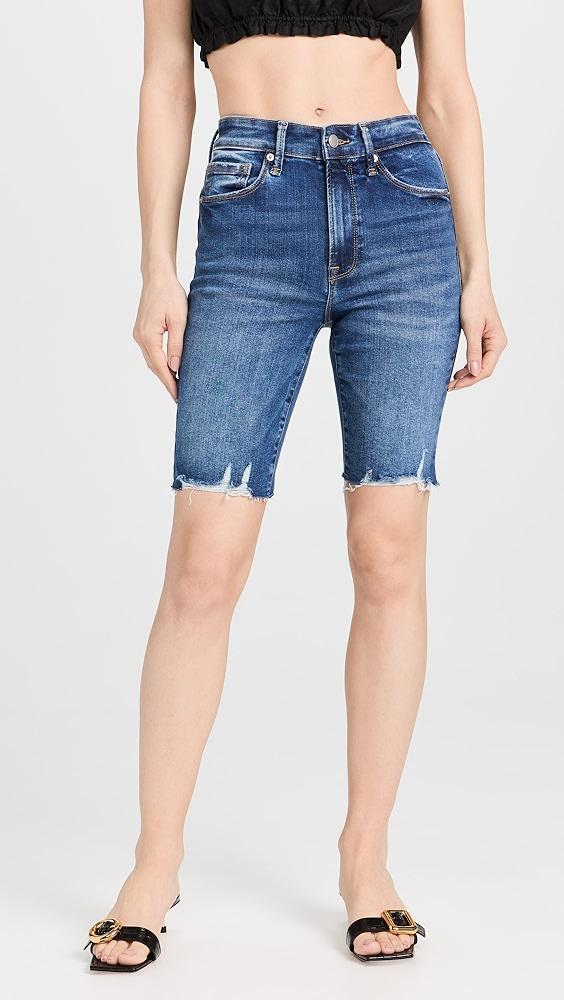 Good American Always Fits Good Legs Bermuda Raw Hem Shorts | Shopbop Product Image