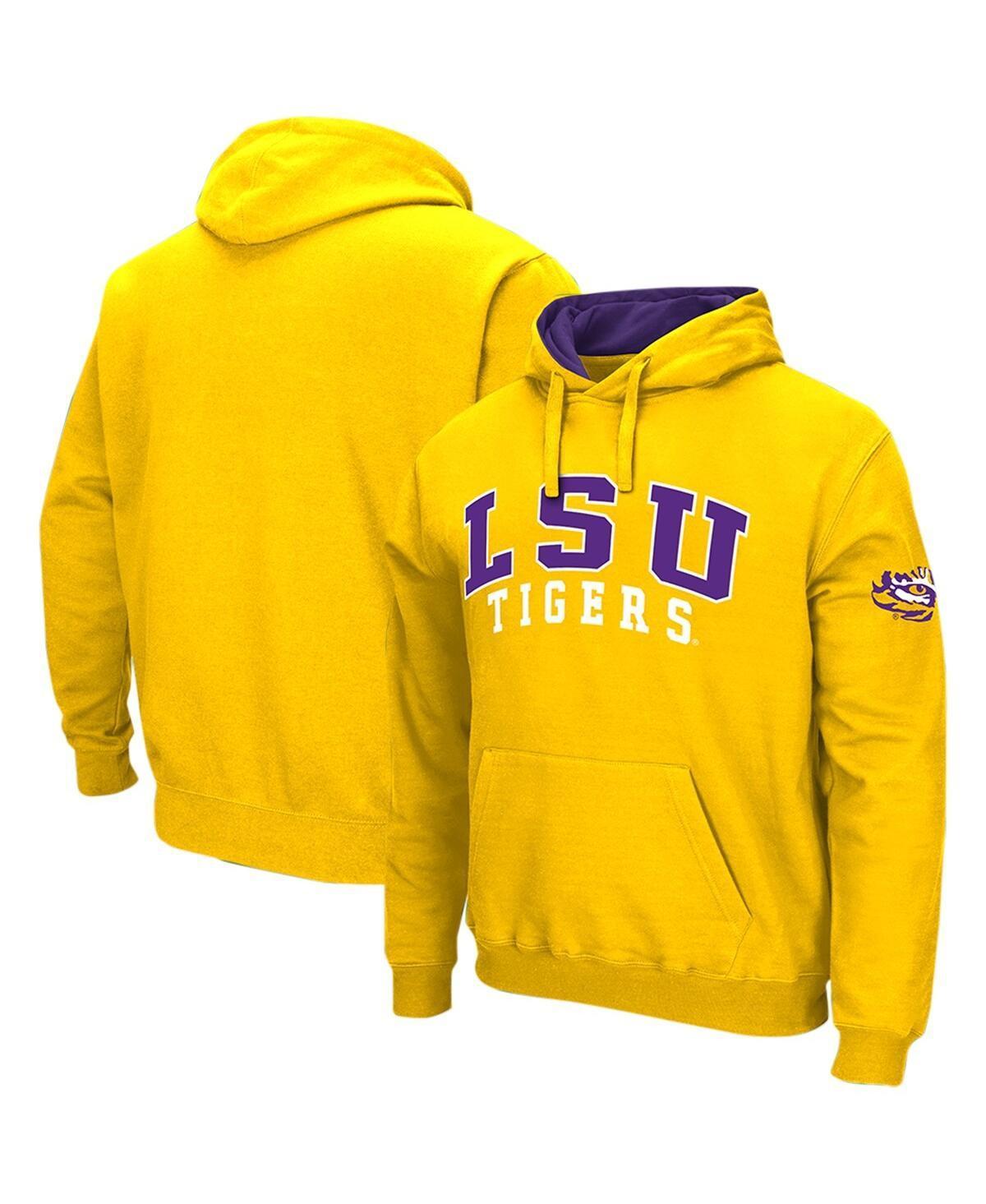 Mens Colosseum Gold LSU Tigers Double Arch Pullover Hoodie Product Image