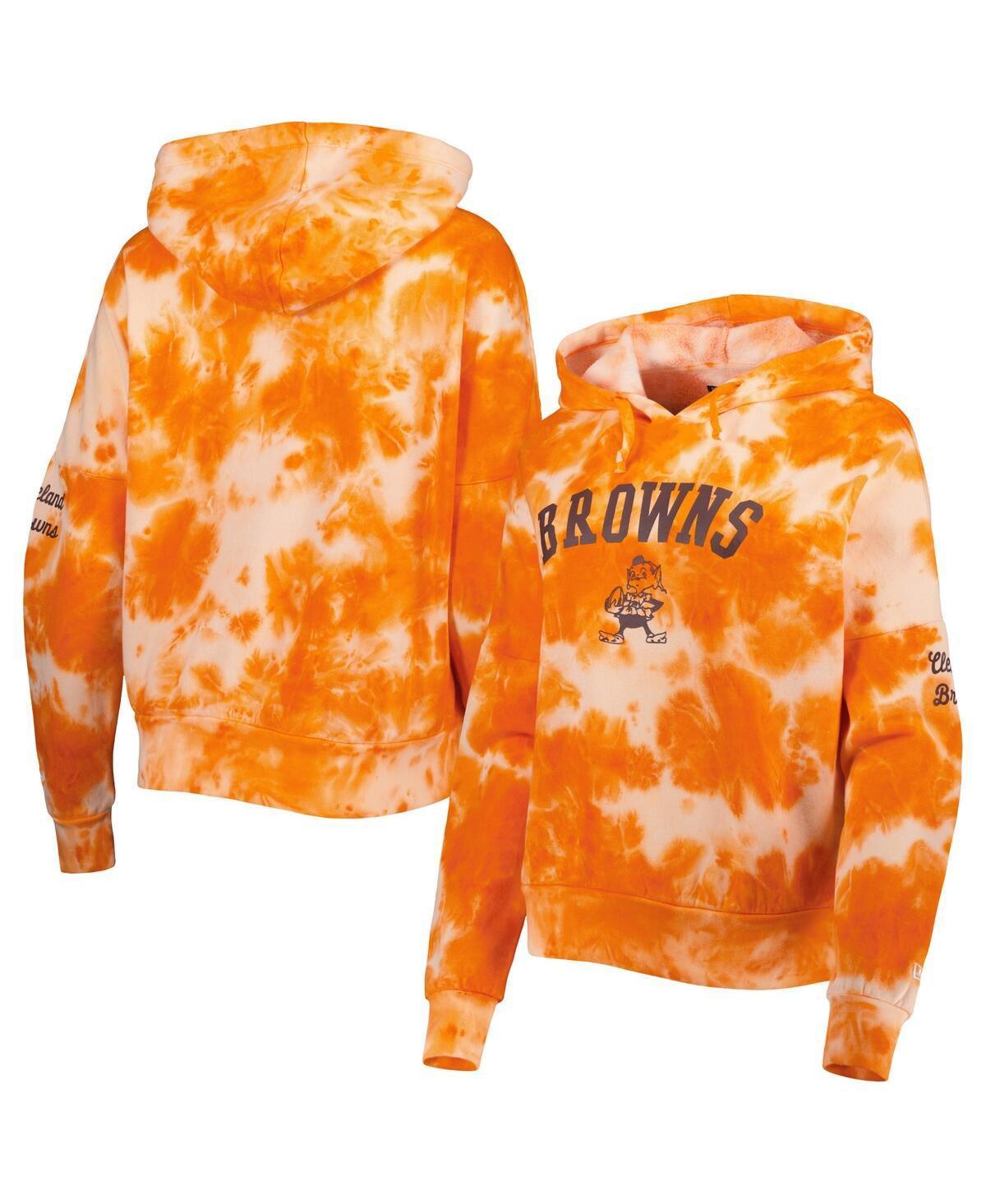 Womens New Era Cleveland Browns Cloud Dye Fleece Pullover Hoodie Product Image