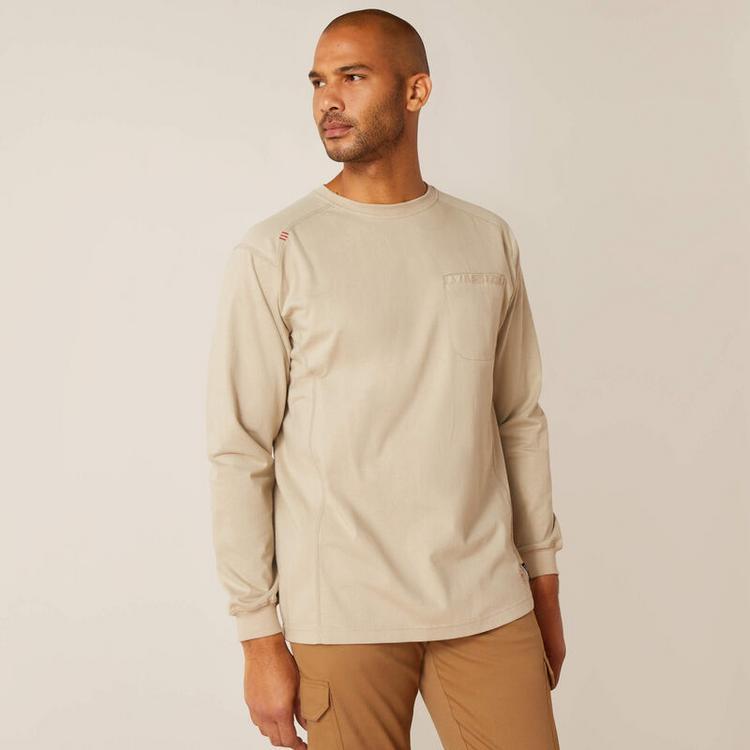 Ariat® Men's L/S FR Air True Grit T-Shirt in Silver Lining Product Image