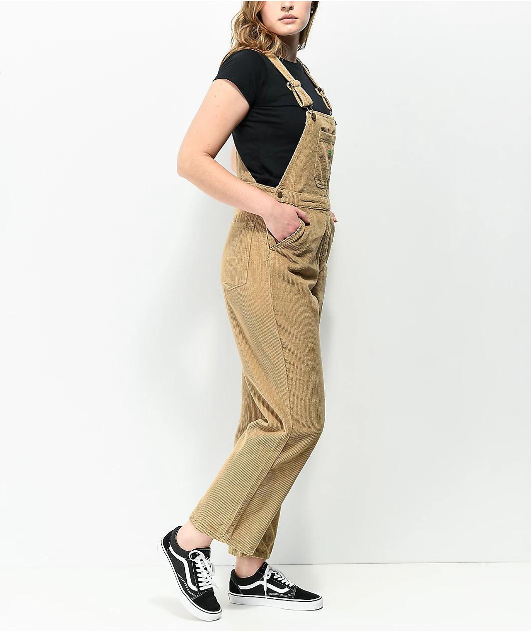 Empyre Suzie Khaki Corduroy Overalls Product Image