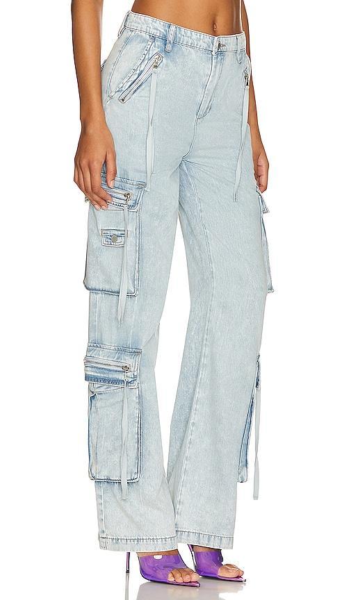 Blank NYC Franklin Rib Cage Pants with Oversized Cargo Pockets in Blue Lagoon (Blue Lagoon) Women's Casual Pants Product Image