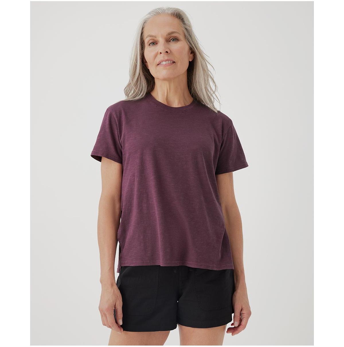 PACT Featherweight Slub Oversized Tee (Ore) Women's Clothing Product Image