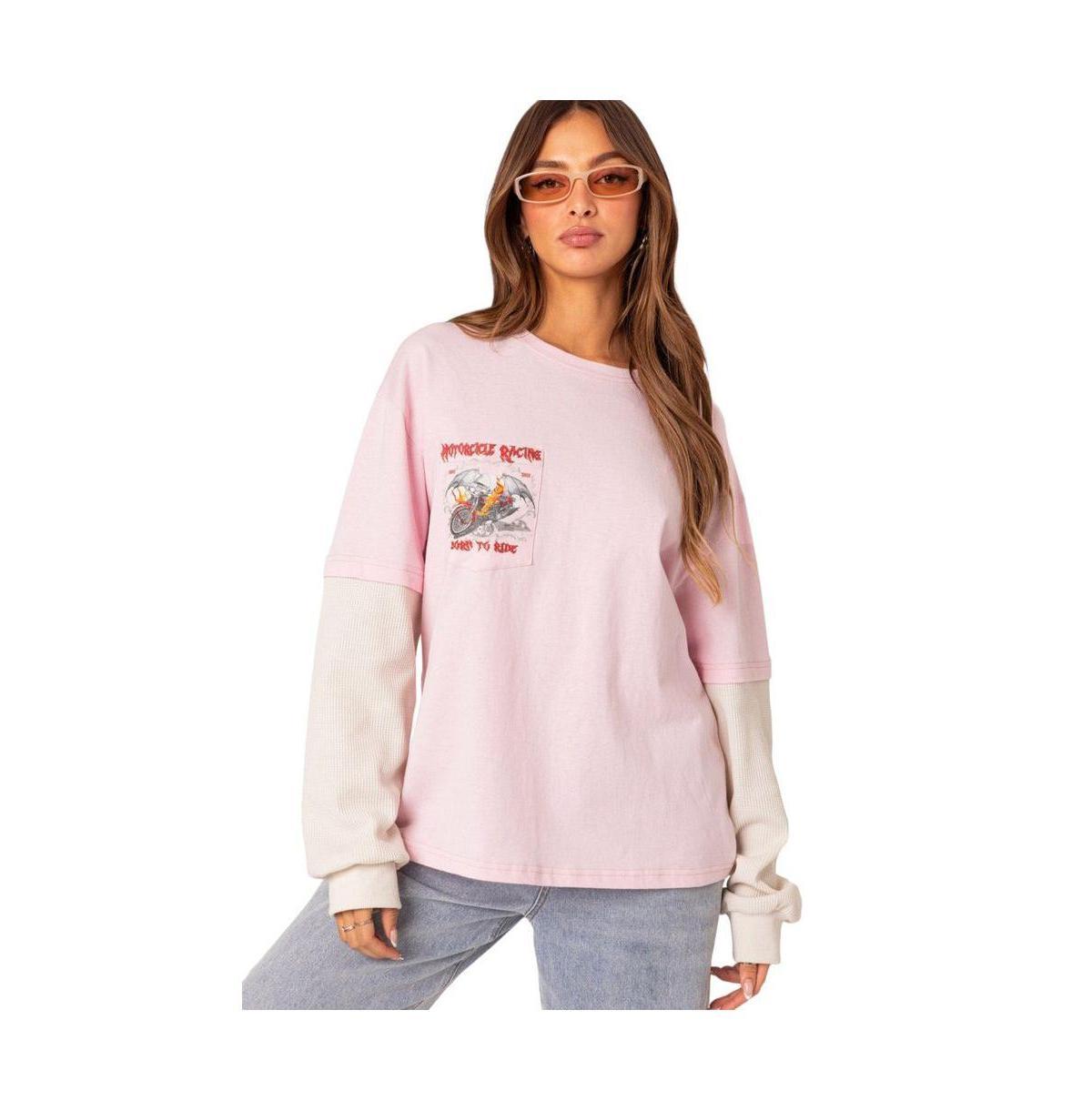 Edikted Womens Racing Over d Layered T Shirt Product Image