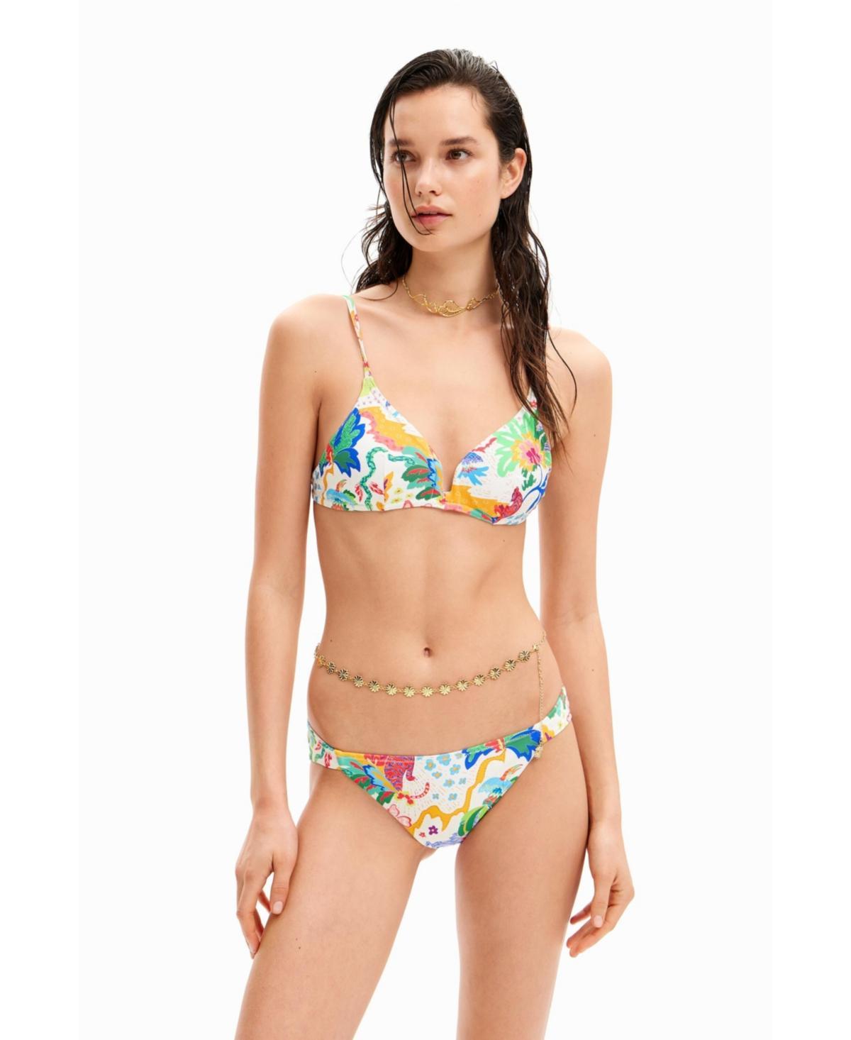 Desigual Womens Jungle Design Triangle Bikini Top Product Image