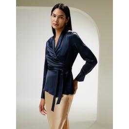 Silk Wrap Blouse Product Image