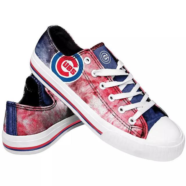 Womens FOCO Chicago Cubs Big Logo Tie-Dye Canvas Sneakers Product Image