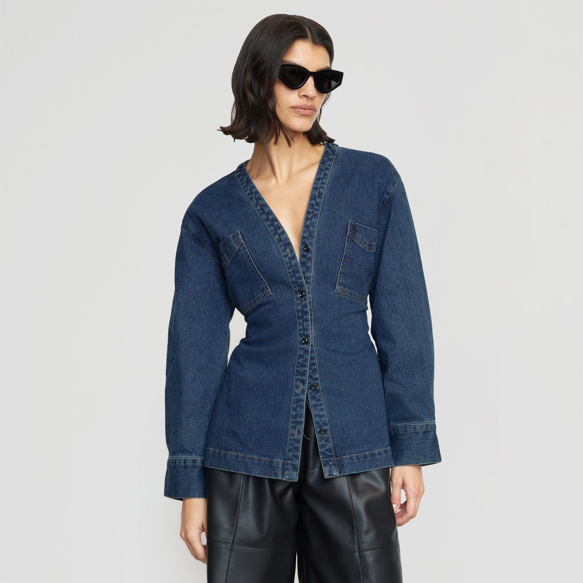 Emmett Structured-Sleeve Denim Jacket Product Image