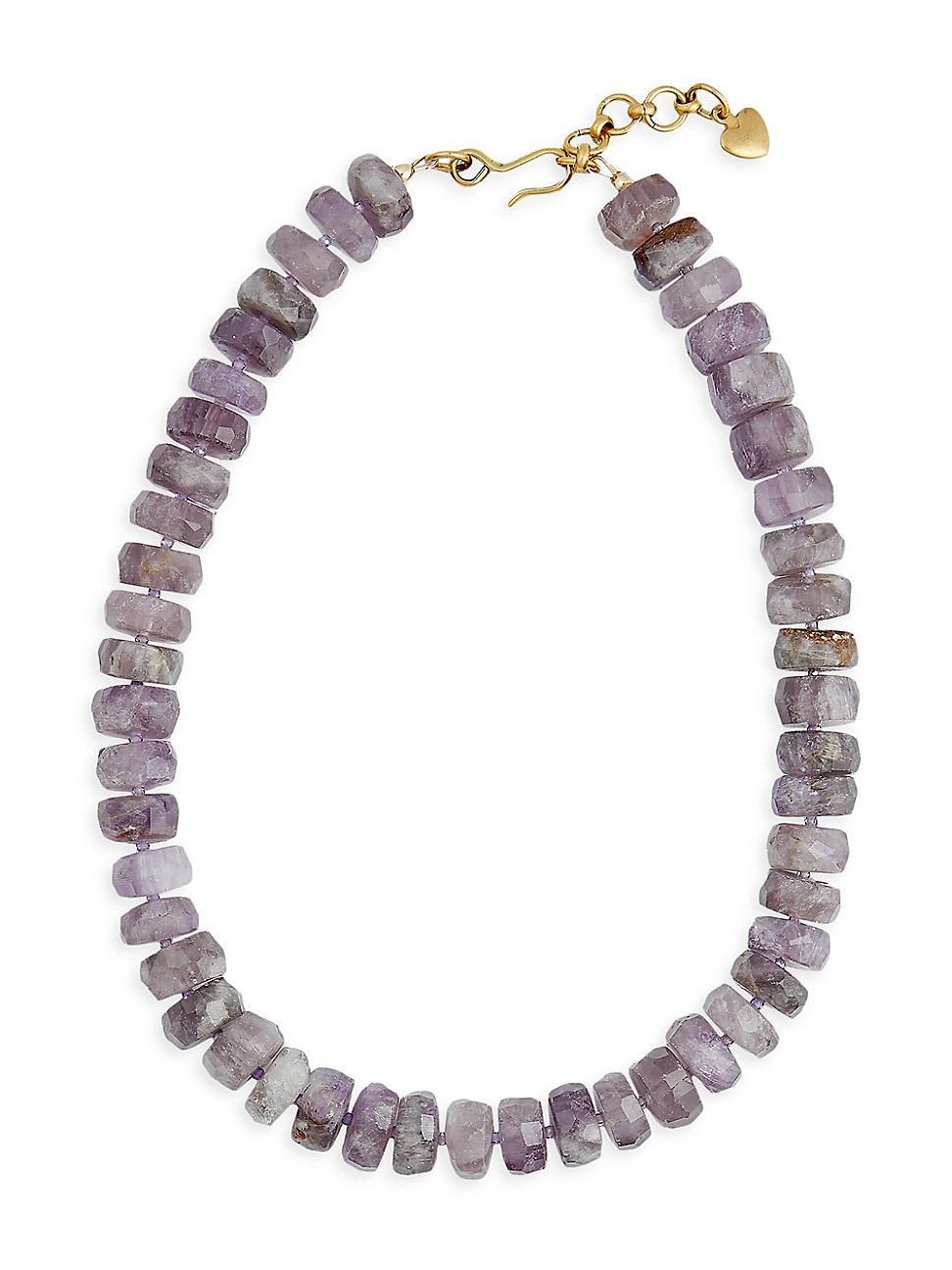 Womens 24K-Gold-Plated & Amethyst Beaded Necklace Product Image