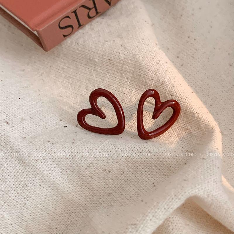 Heart Glaze Alloy Stud Earring Product Image