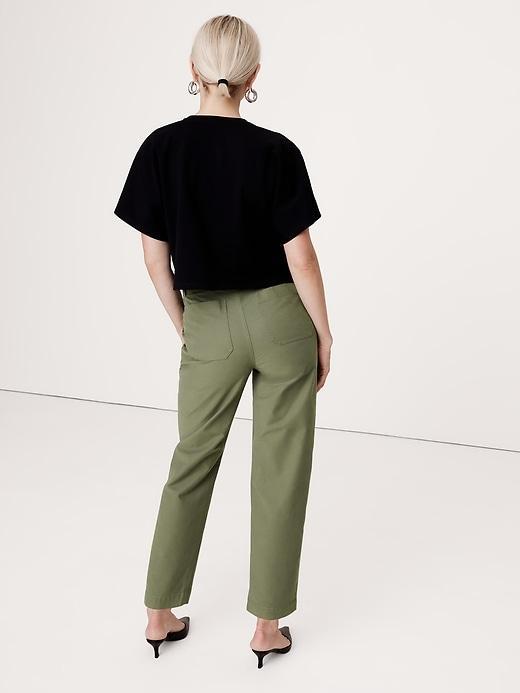 High-Rise Slim Barrel Utility Cropped Chino Product Image