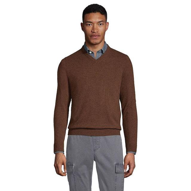 Mens Lands End Fine-Gauge Cashmere V-neck Sweater Product Image