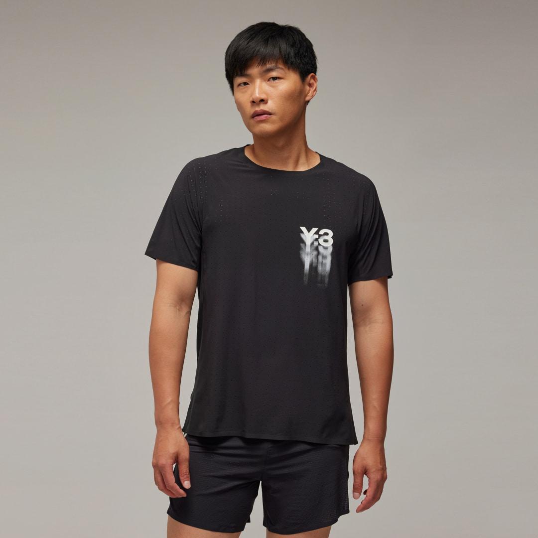 adidas Y-3 Running Short Sleeve Tee Black S Mens Product Image