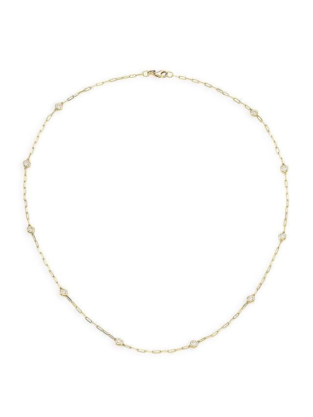 Womens 14K Yellow Gold & 0.75 TCW Diamond Station Necklace Product Image