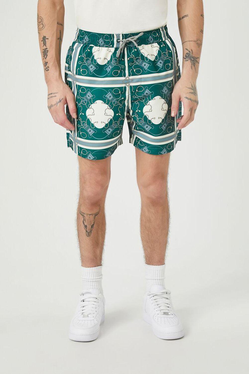 Ornate Print Swim Trunks | Forever 21 Product Image