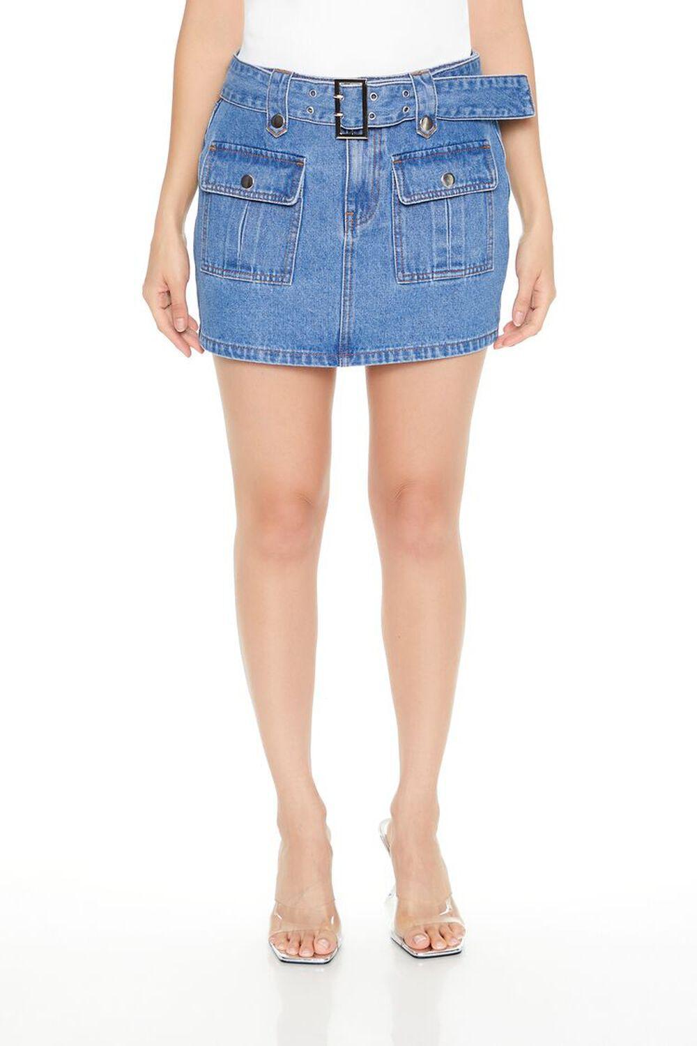 Denim Cargo Mini Skirt | Forever 21 Product Image