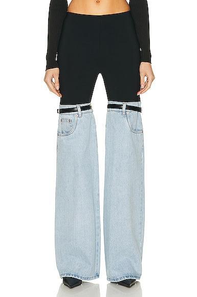 Coperni Denim Hybrid Flare Trouser in Denim - Blue. Size 38 (also in 34, 36). Product Image