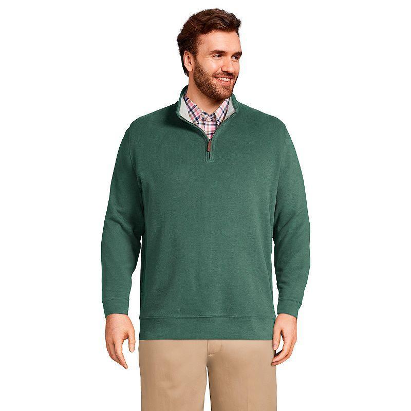 Big & Tall Lands End Bedford Regular-Fit Rib Quarter-Zip Sweater, Mens Radiant Blue Product Image