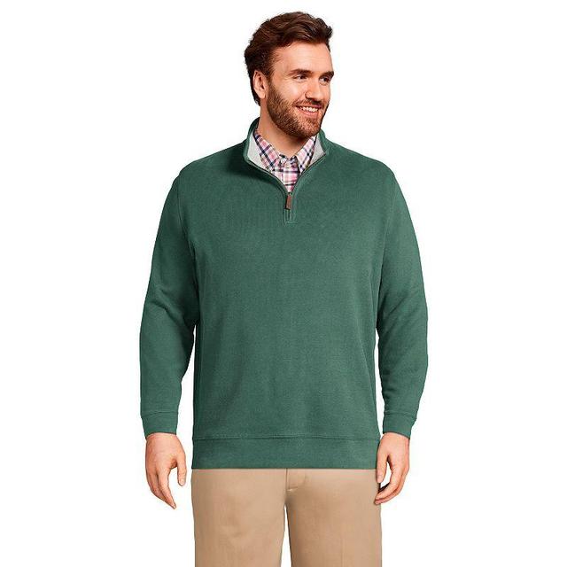 Big & Tall Lands End Bedford Quarter-Zip Sweater, Mens Dark Grey Heather Product Image