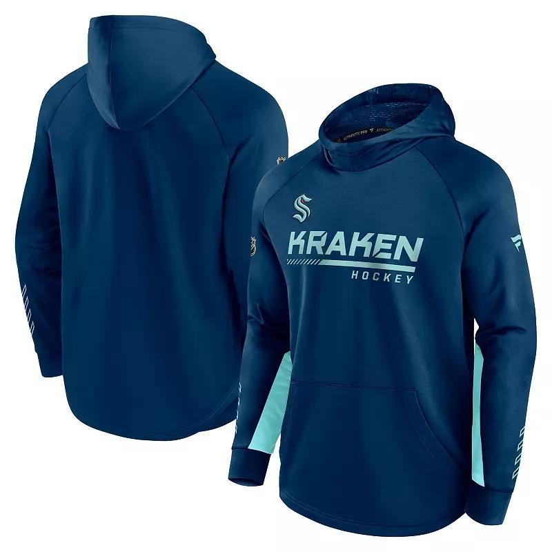 Mens Fanatics Deep Sea Blue Seattle Kraken Authentic Pro Locker Room Raglan Pullover Hoodie Product Image