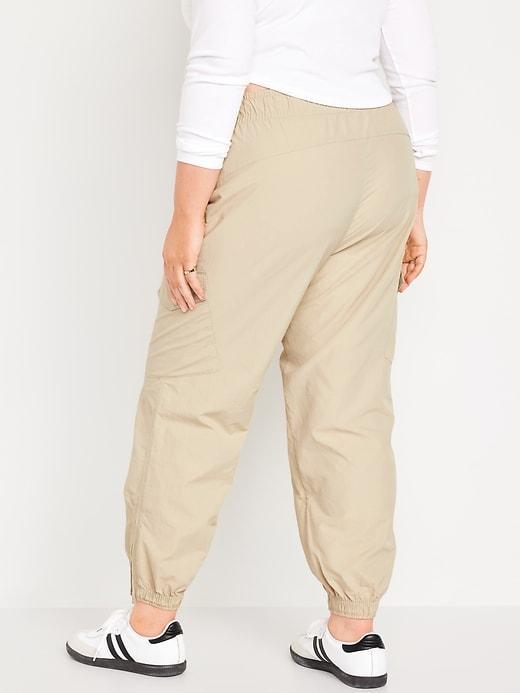 High-Waisted Ankle-Zip Cargo Joggers Product Image