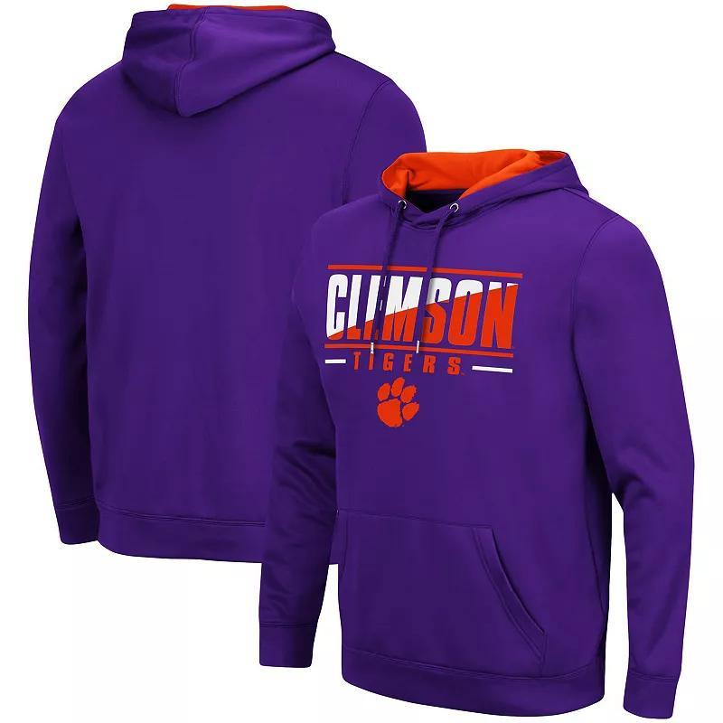 Mens Colosseum Clemson Tigers Slash Stack 2.0 Pullover Hoodie Product Image