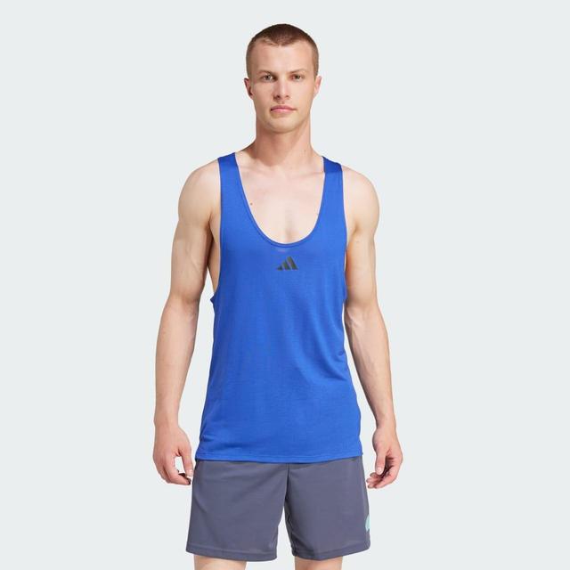 adidas Workout Stringer Tank Top Semi Lucid Blue S Mens Product Image