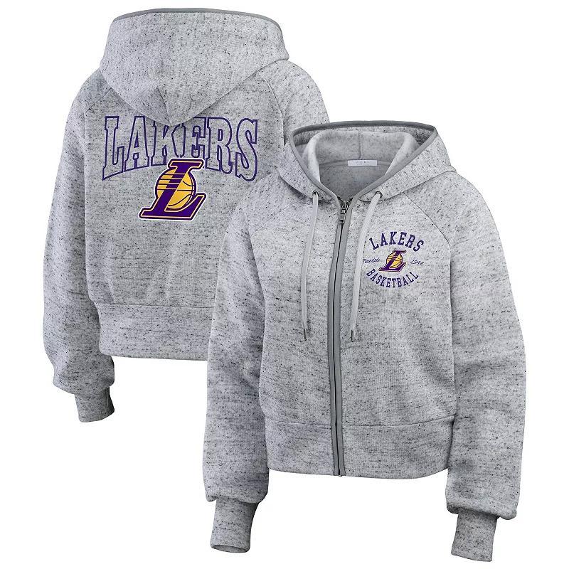 Womens WEAR by Erin Andrews Heather Gray Los Angeles Lakers Speckled Radiator Full-Zip Hoodie product image